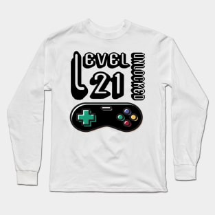 level 21 unlocked - 21th birthday gift Long Sleeve T-Shirt